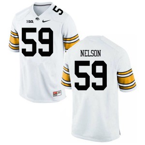 Mens Iowa Hawkeyes Nathan Nelson #59 White College Jersey 842486-318
