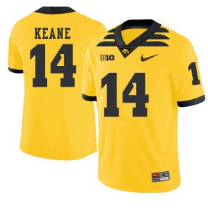 Mens Iowa Hawkeyes Connor Keane #14 2019 Alternate College Gold Jerseys 287380-622