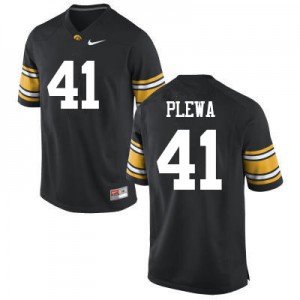 Men Iowa Hawkeyes Johnny Plewa #41 Football Black Jerseys 758340-705