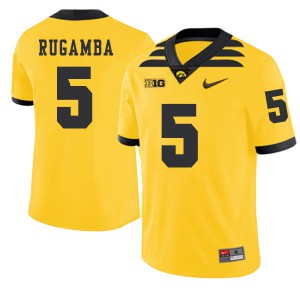 Men's Iowa Hawkeyes Manny Rugamba #5 2019 Alternate Stitched Gold Jersey 271584-995