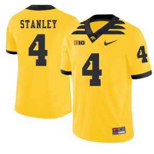 Mens Iowa Hawkeyes Nate Stanley #4 Official Gold 2019 Alternate Jersey 900229-876