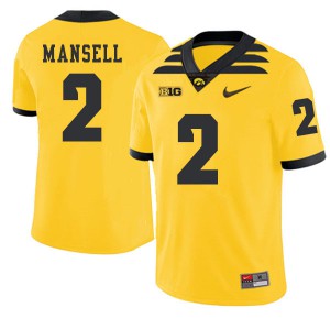 Men's Iowa Hawkeyes Peyton Mansell #2 2019 Alternate College Gold Jerseys 392582-779