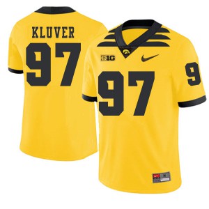 Men's Iowa Hawkeyes Tyler Kluver #97 2019 Alternate Gold College Jerseys 143422-246