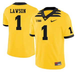 Men's Iowa Hawkeyes AJ Lawson #1 Gold College Jerseys 682499-141