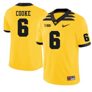 Mens Iowa Hawkeyes Gavin Cooke #6 Gold Stitched Jerseys 728568-754