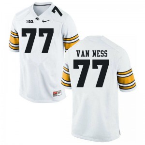 Mens Iowa Hawkeyes Lukas Van Ness #77 Official White Jersey 550504-834