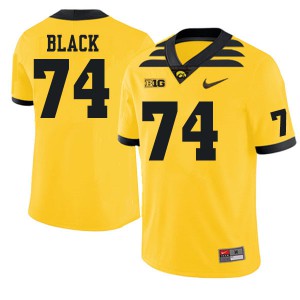 Mens Iowa Hawkeyes Yahya Black #74 Gold Football Jersey 694808-685