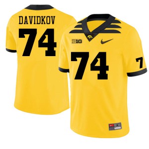 Men Iowa Hawkeyes David Davidkov #74 Stitched Gold Jersey 910707-293