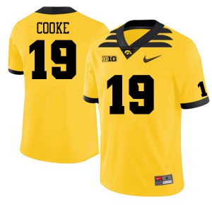 Men Iowa Hawkeyes Gaven Cooke #19 Football Gold Jerseys 945908-453