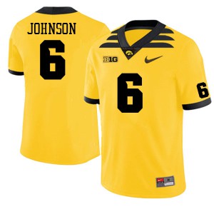 Men Iowa Hawkeyes Keagan Johnson #6 Gold University Jerseys 906119-175