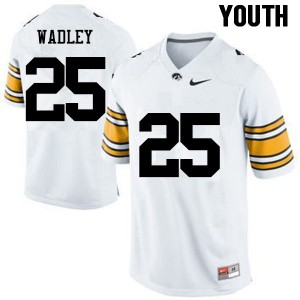 Youth Iowa Hawkeyes Akrum Wadley #25 White Official Jersey 844038-322