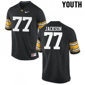 Youth Iowa Hawkeyes Alaric Jackson #77 Stitched Black Jersey 609180-738