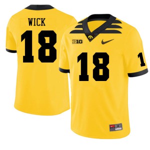 Mens Iowa Hawkeyes Alec Wick #18 Stitch Gold Jersey 798944-847