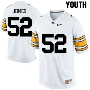 Youth Iowa Hawkeyes Amani Jones #52 Stitch White Jerseys 396932-846