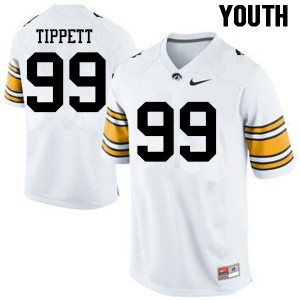 Youth Iowa Hawkeyes Andre Tippett #99 High School White Jerseys 521904-143