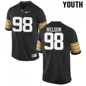Youth Iowa Hawkeyes Anthony Nelson #98 Black Stitched Jersey 902117-518