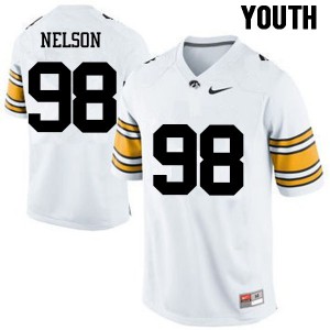 Youth Iowa Hawkeyes Anthony Nelson #98 White Official Jerseys 458422-174
