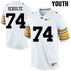 Youth Iowa Hawkeyes Austin Schulte #74 Football White Jersey 221571-294