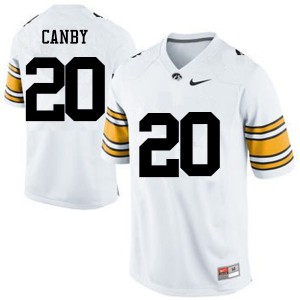 Men's Iowa Hawkeyes Ben Canby #20 Official White Jerseys 996204-593