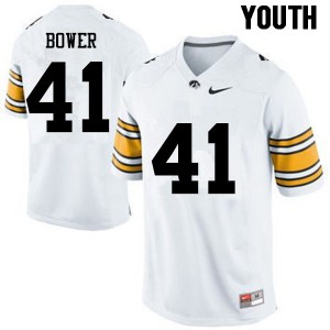 Youth Iowa Hawkeyes Bo Bower #41 White Player Jerseys 221544-107
