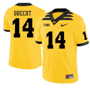 Men Iowa Hawkeyes Brody Brecht #14 Gold Player Jerseys 634323-464