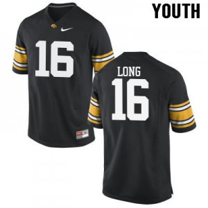 Youth Iowa Hawkeyes Chuck Long #16 Embroidery Black Jersey 351368-496