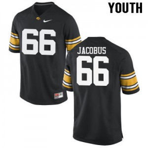 Youth Iowa Hawkeyes Dalles Jacobus #66 Football Black Jersey 774762-829
