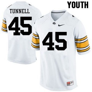 Youth Iowa Hawkeyes Emlen Tunnell #45 White NCAA Jersey 447108-345