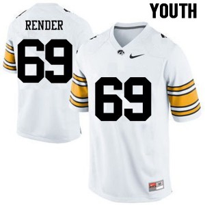 Youth Iowa Hawkeyes Keegan Render #69 White Football Jerseys 924197-315