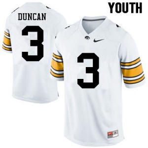 Youth Iowa Hawkeyes Keith Duncan #3 Player White Jersey 598372-686
