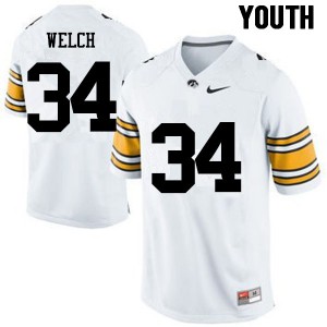 Youth Iowa Hawkeyes Kristian Welch #34 Embroidery White Jersey 604466-955