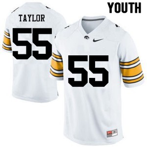 Youth Iowa Hawkeyes Kyle Taylor #55 Alumni White Jersey 797589-655