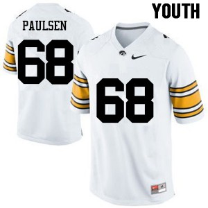 Youth Iowa Hawkeyes Landan Paulsen #68 Football White Jersey 124519-607