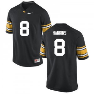 Mens Iowa Hawkeyes Matt Hankins #8 Stitched Black Jersey 546603-756