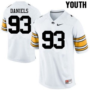 Youth Iowa Hawkeyes Mike Daniels #93 White College Jerseys 471686-995