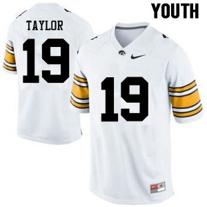 Youth Iowa Hawkeyes Miles Taylor #19 White Player Jerseys 491247-280