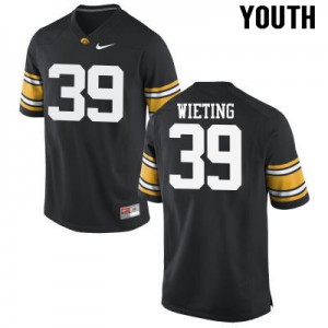 Youth Iowa Hawkeyes Nate Wieting #39 Official Black Jerseys 921364-941