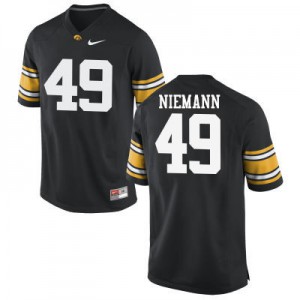 Mens Iowa Hawkeyes Nick Niemann #49 Black Football Jerseys 267215-733