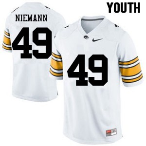 Youth Iowa Hawkeyes Nick Niemann #49 White Stitch Jerseys 955457-742