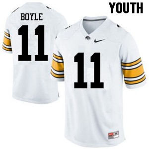 Youth Iowa Hawkeyes Ryan Boyle #11 White Football Jersey 124177-867