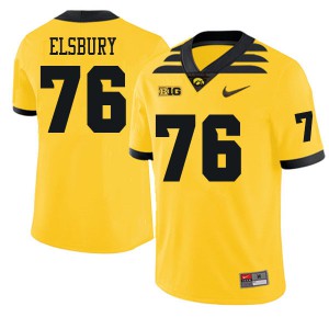 Mens Iowa Hawkeyes Tyler Elsbury #76 Football Gold Jersey 368712-542