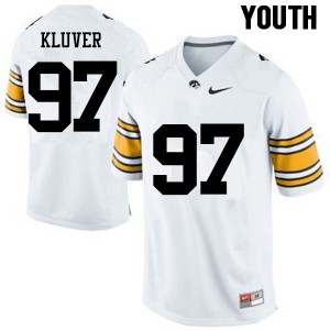Youth Iowa Hawkeyes Tyler Kluver #97 Stitched White Jersey 996574-467