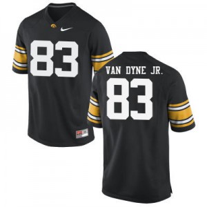 Men Iowa Hawkeyes Yale Van Dyne Jr. #83 Stitch Black Jersey 403088-300