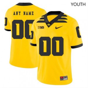 Youth Iowa Hawkeyes Custom #00 Football Gold Jerseys 594087-716