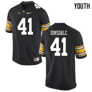 Youth Iowa Hawkeyes Colton Dinsdale #41 Official Black Jersey 447667-485