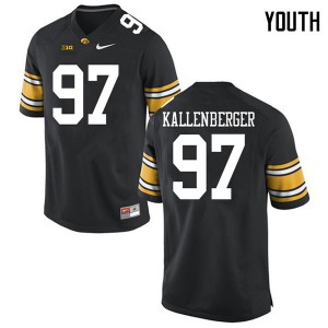 Youth Iowa Hawkeyes Jack Kallenberger #97 Black Stitched Jerseys 815645-264