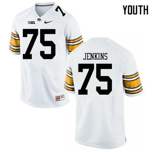Youth Iowa Hawkeyes Jeff Jenkins #75 White Football Jersey 774859-666
