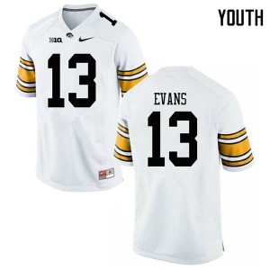 Youth Iowa Hawkeyes Joe Evans #13 Official White Jerseys 413140-304