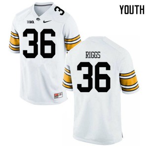 Youth Iowa Hawkeyes Mitch Riggs #36 Official White Jersey 747434-996