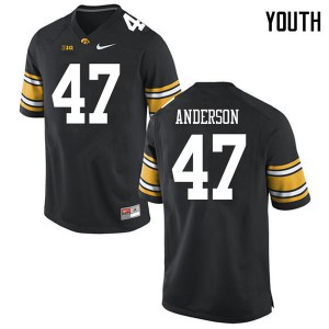 Youth Iowa Hawkeyes Nick Anderson #47 Embroidery Black Jersey 100347-901